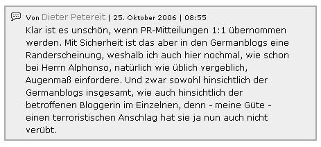 Kommentar auf dem intrablog der Germanblogs